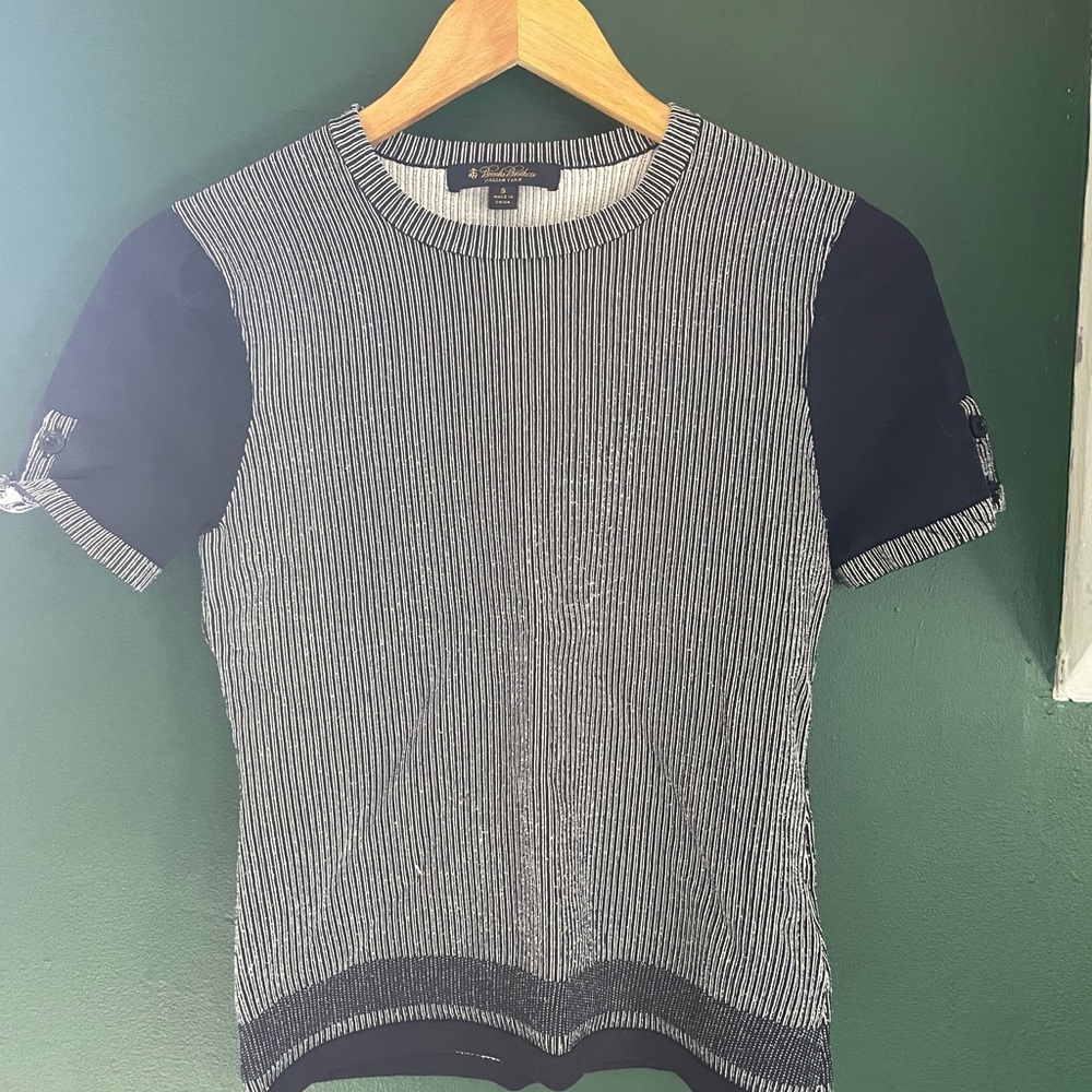 Brooks Brothers Navy and White Crewneck shirt